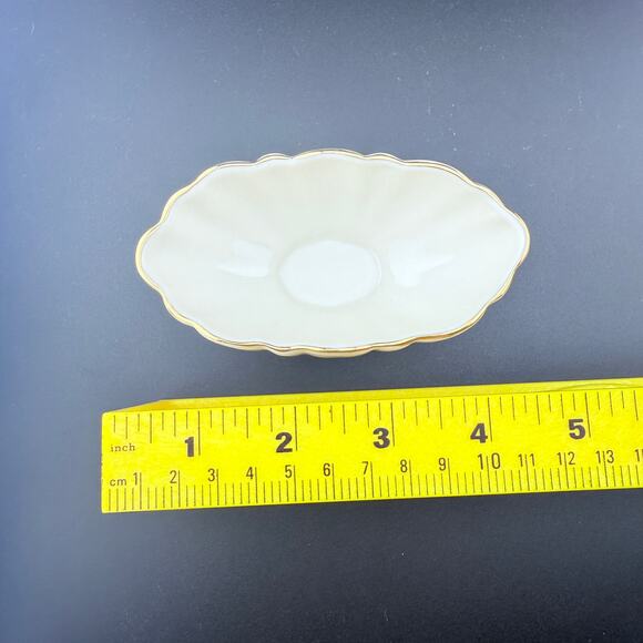 Lenox Ivory Scalloped Pedestal Bowl with Gold Trim – Handcrafted China – 4” - Picture 7 of 7